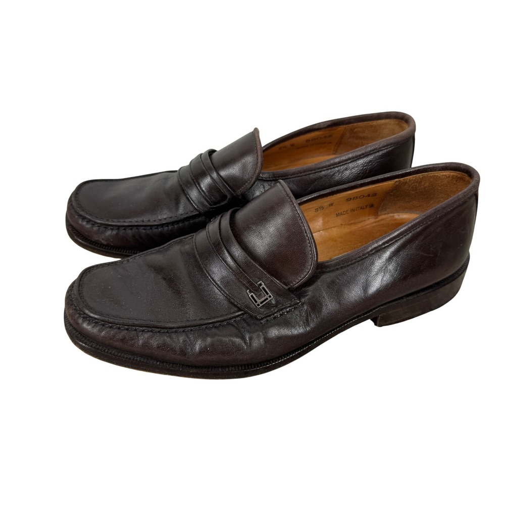 Florsheim Royal Imperial Mens Brown Leather Penny Loafers Made in Italy 8.5W